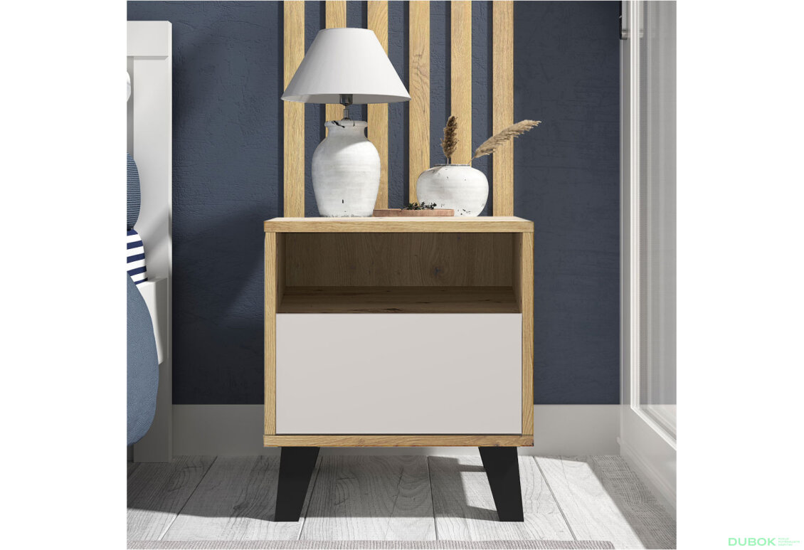 Fotografia 2 - Nočný stolík Borg 1s dub artisan / kašmír