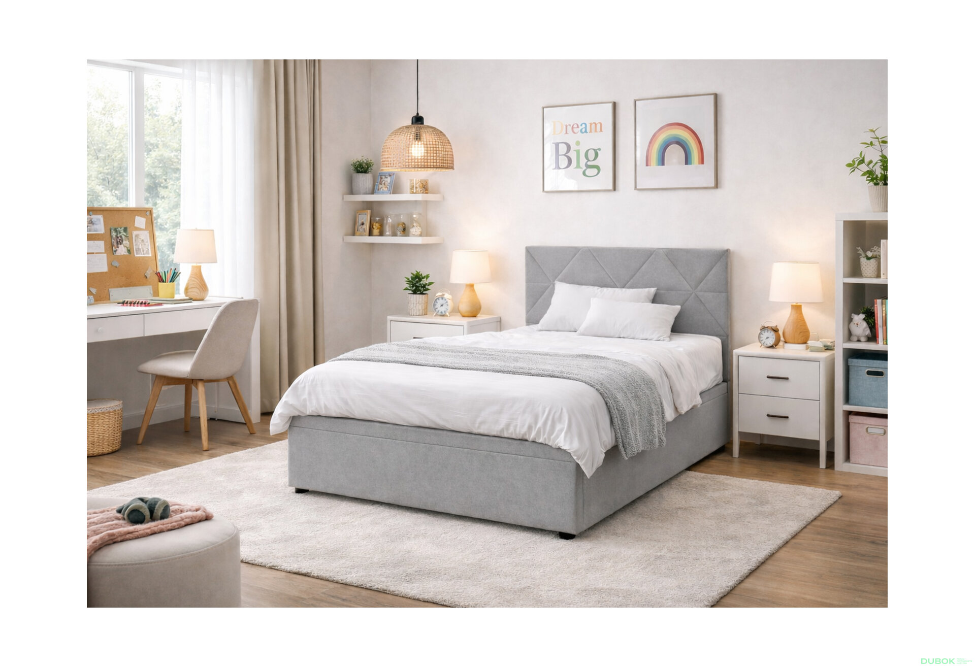 Fotografia 10 - Posteľ Fro Caro 120x200 s roštom, úložným priestorom Mono 246, sivá