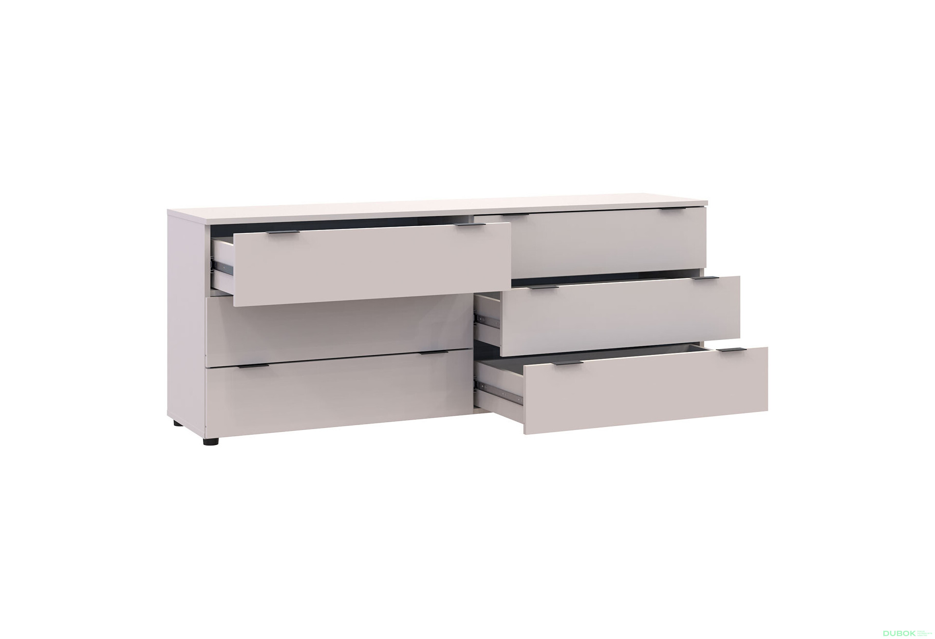 Komoda Ron 9 s 6 zásuvkami 160х38х62 kašmír - Fotografia 2 Fotografia 2 - Komoda Ron 9 s 6 zásuvkami 160х38х62 kašmír