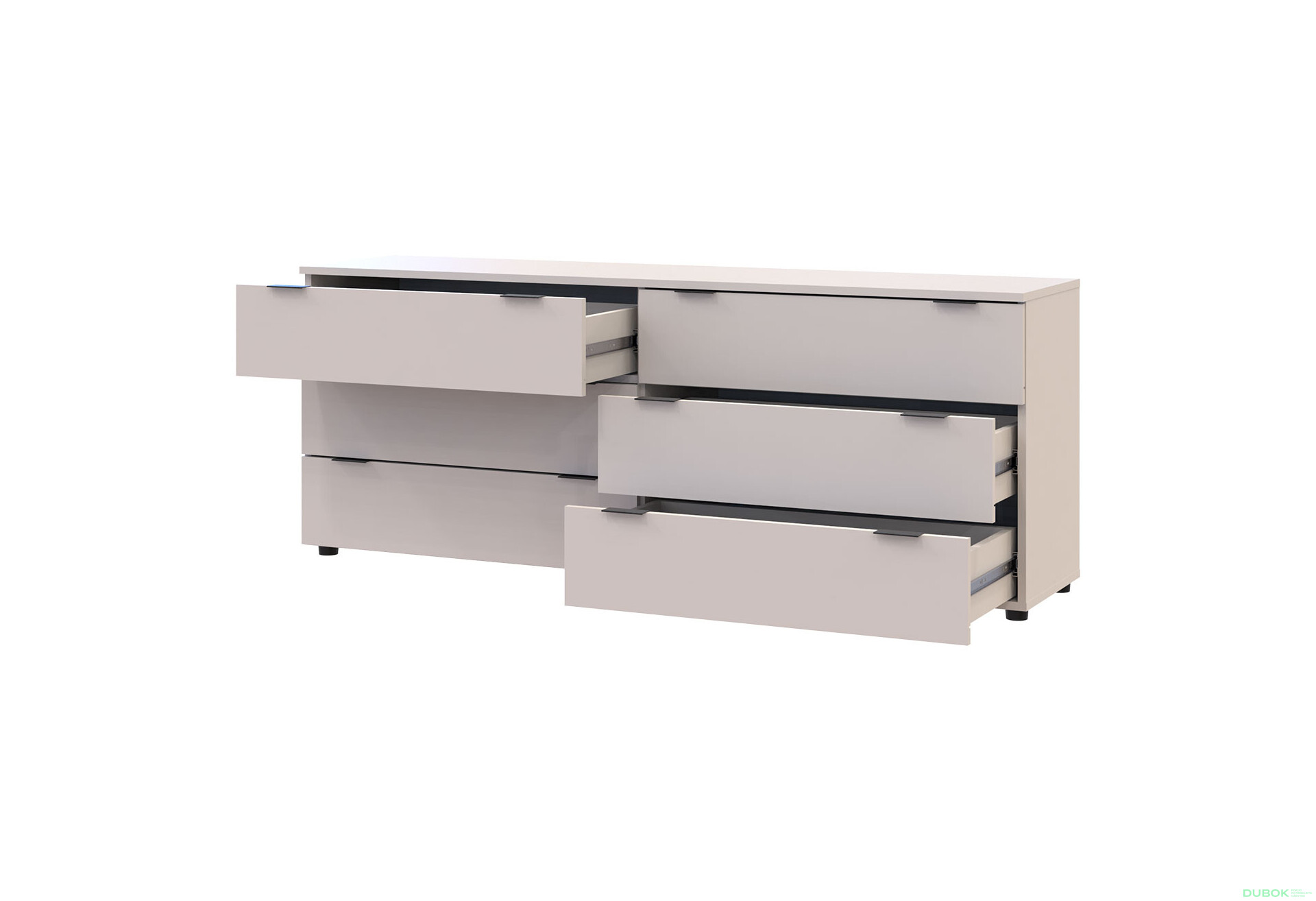 Fotografia 3 - Komoda Ron 9 s 6 zásuvkami 160х38х62 kašmír