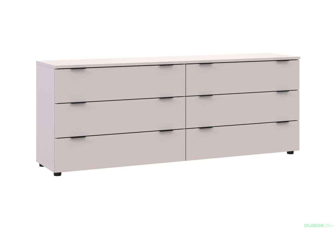 Fotografia 4 - Komoda Ron 9 s 6 zásuvkami 160х38х62 kašmír