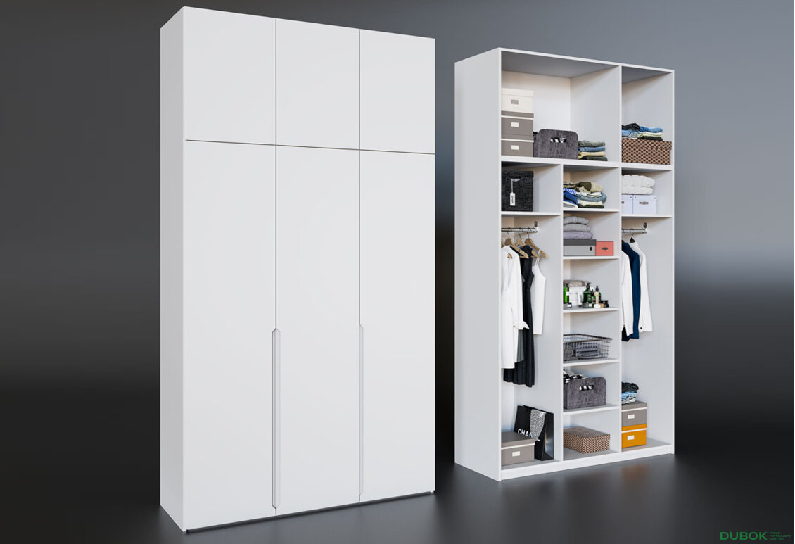 Fotografia 2 - Skriňa Neapol 3D 150 s nadstavcom, biela