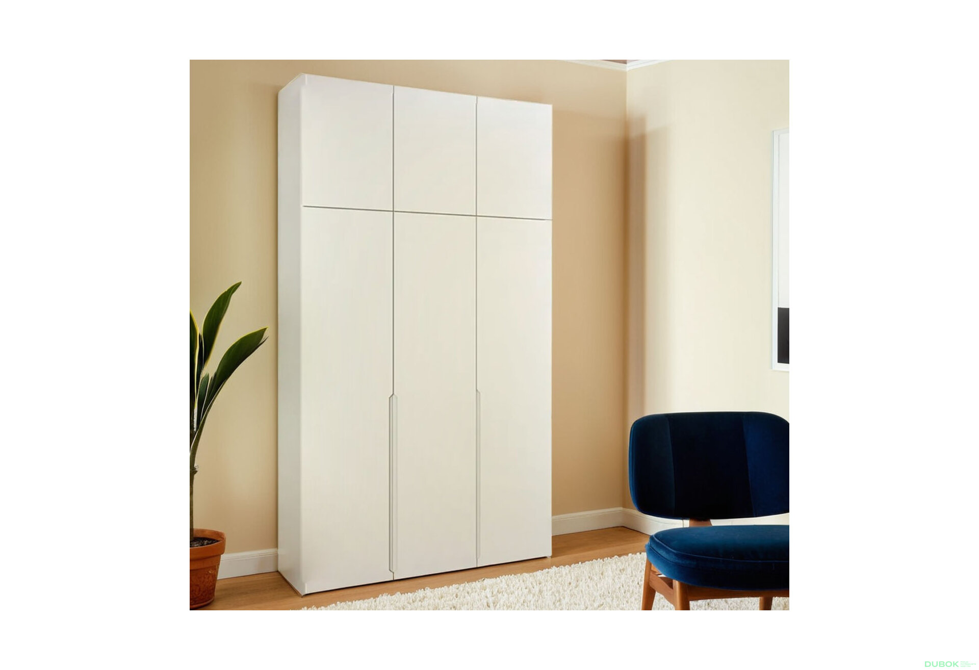 Fotografia 3 - Skriňa Neapol 3D 150 s nadstavcom, biela