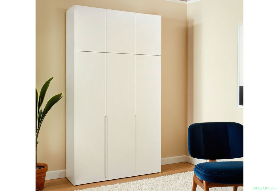 Fotografia 3 - Skriňa Neapol 3D 150 s nadstavcom, biela