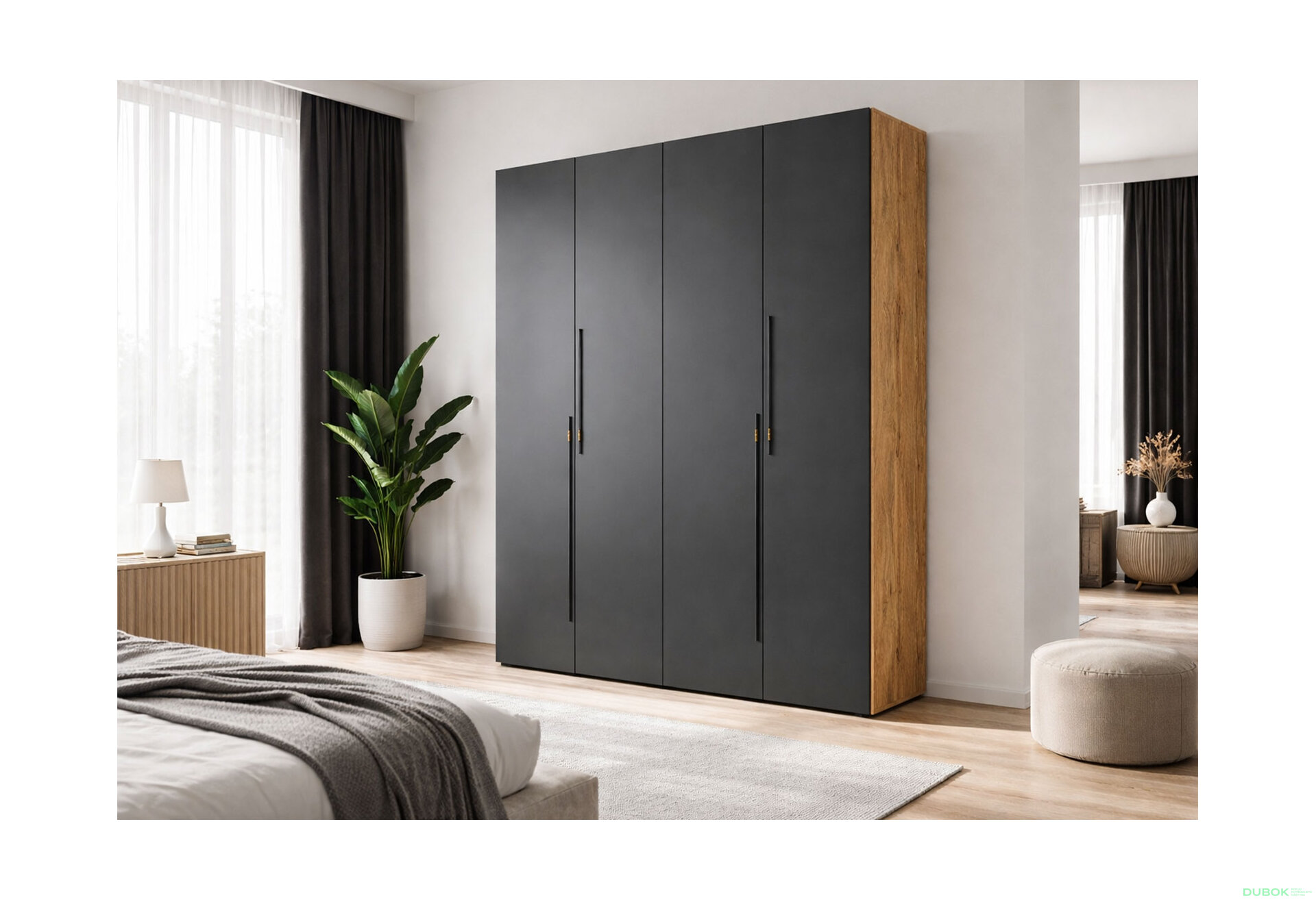 Fotografia 2 - Skriňa 4D 160 cm dub appalačský / grafit Space