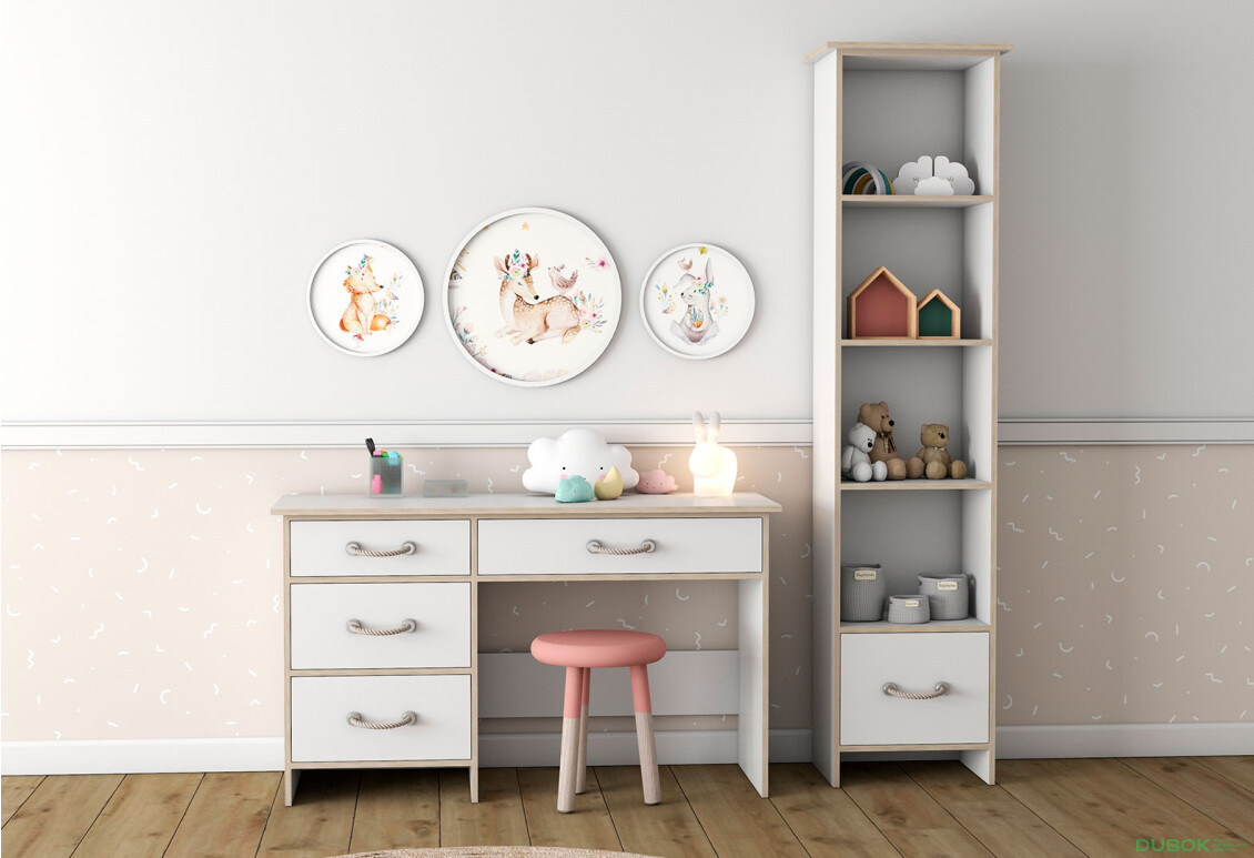 Fotografia 4 - Séria do detskej izby Detské Kosmo biela, vložky sonoma