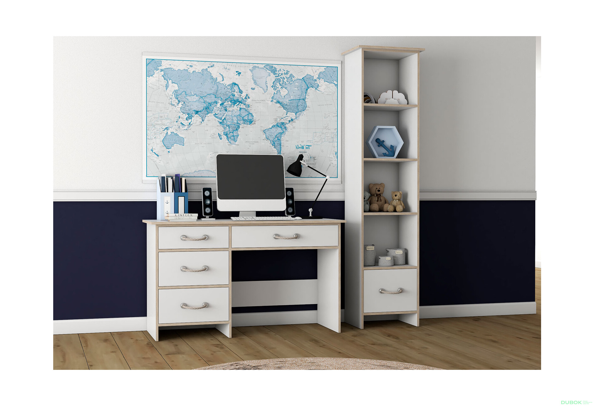 Fotografia 5 - Séria do detskej izby Detské Kosmo biela, vložky sonoma