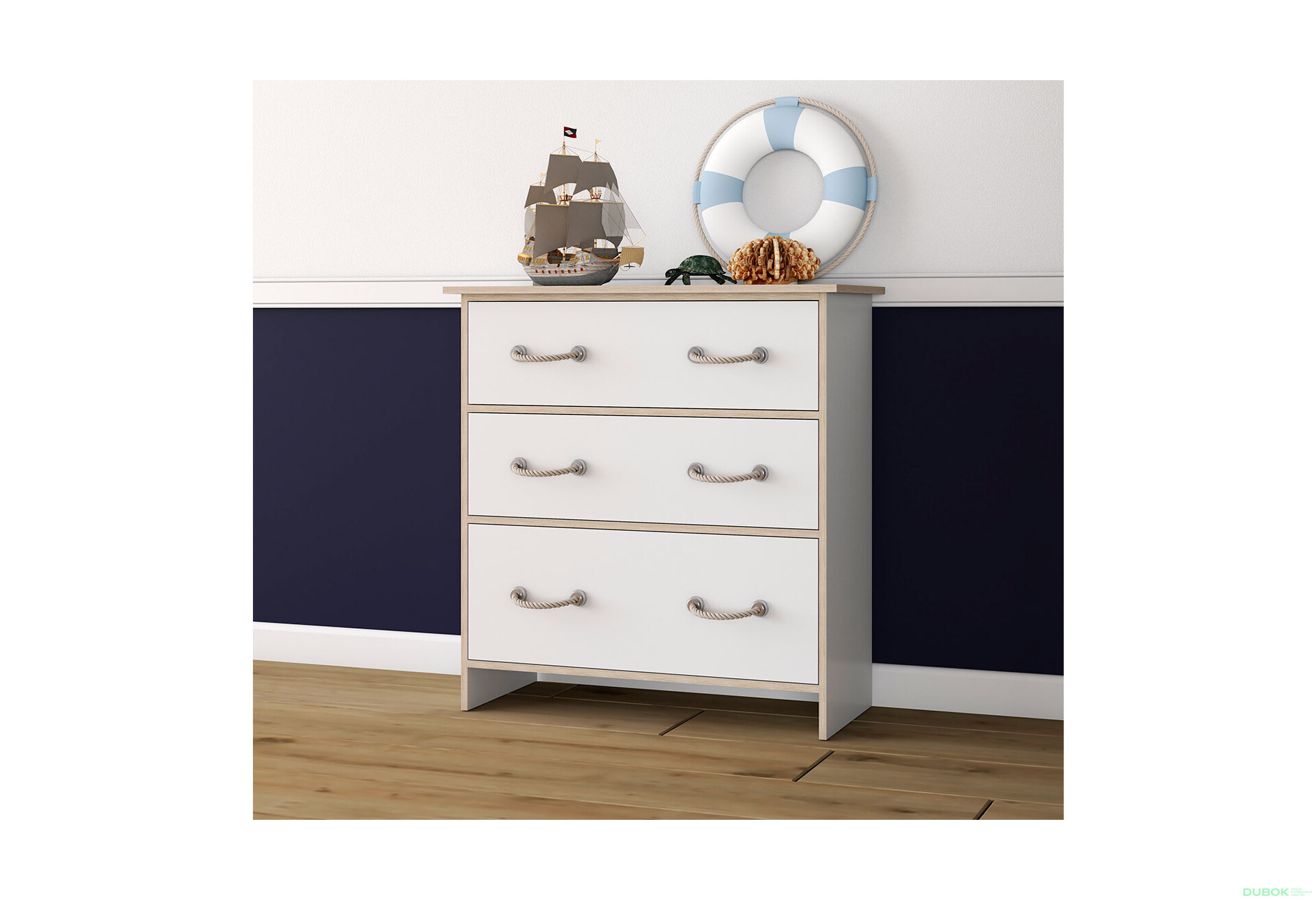 Fotografia 11 - Séria do detskej izby Detské Kosmo biela, vložky sonoma