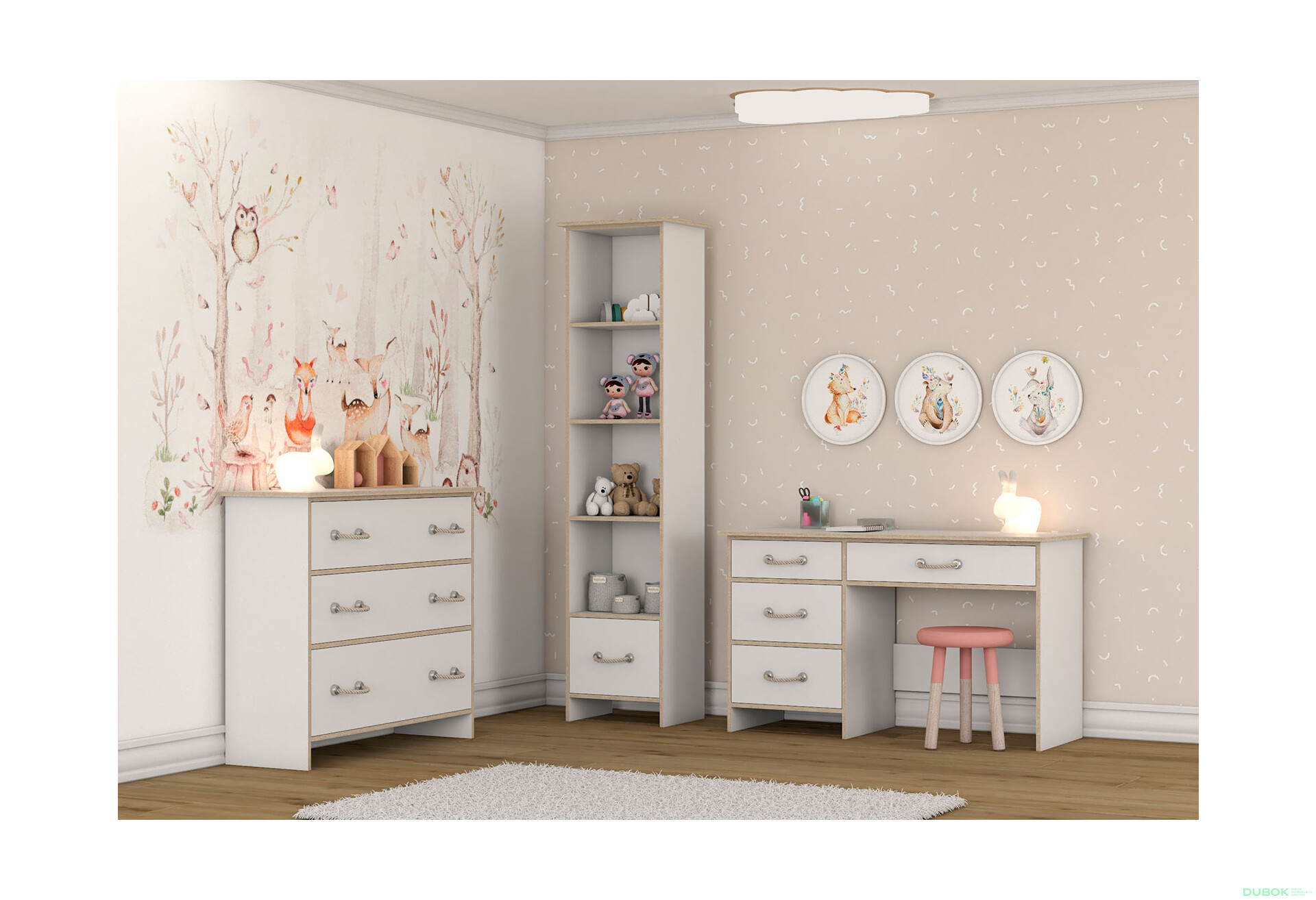 Fotografia 2 - Séria do detskej izby Detské Kosmo biela, vložky sonoma