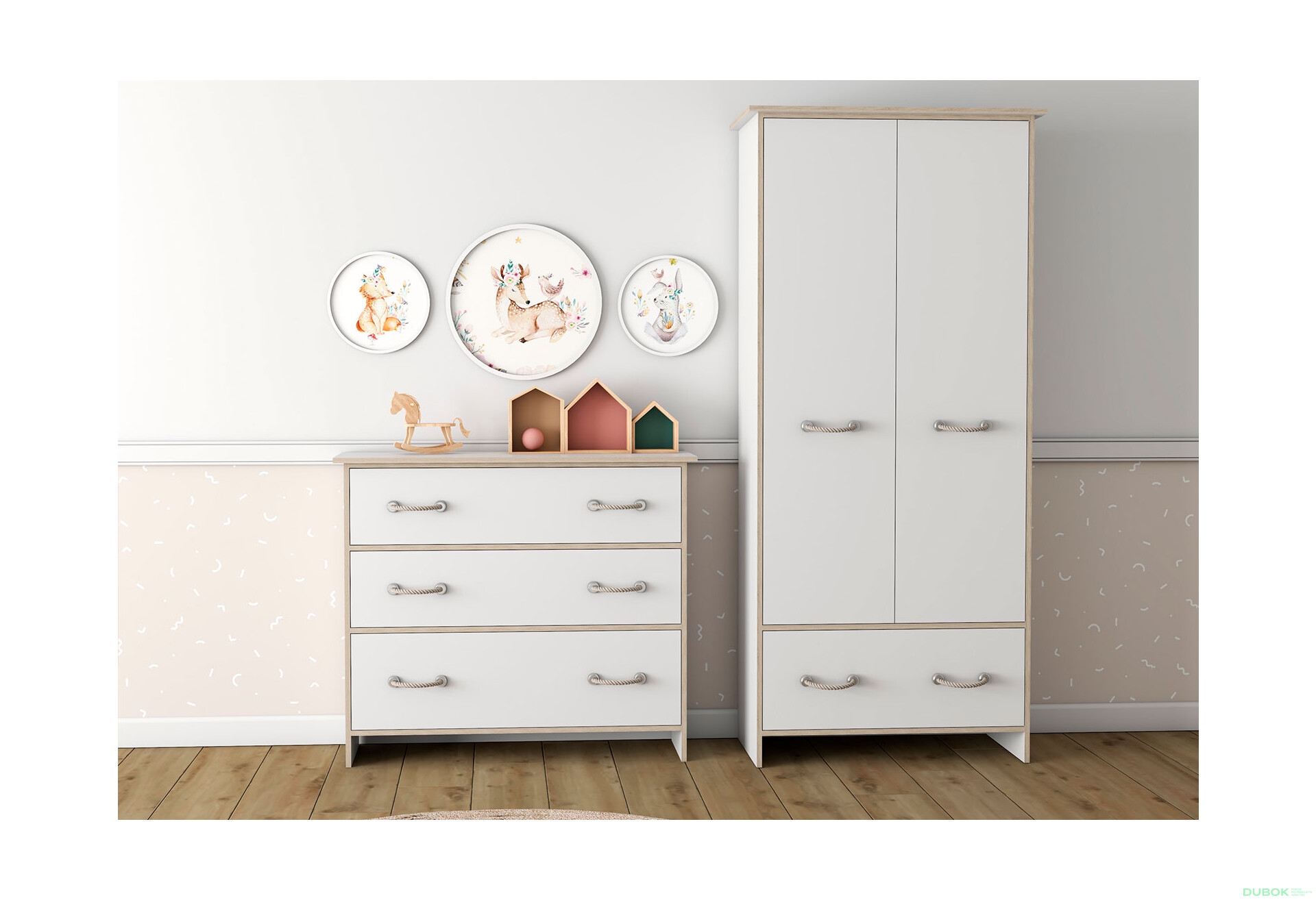 Fotografia 7 - Séria do detskej izby Detské Kosmo biela, vložky sonoma