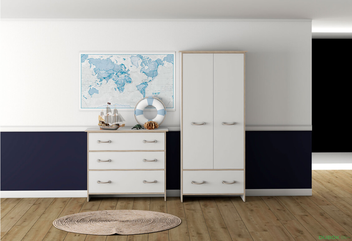 Fotografia 8 - Séria do detskej izby Detské Kosmo biela, vložky sonoma