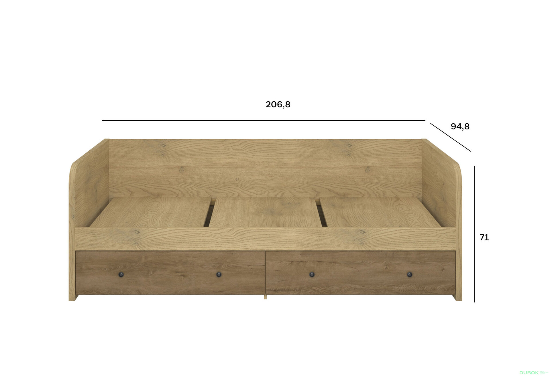 Fotografia 6 - Posteľ 2s/90 dub cremona / dub lefkas Denzel