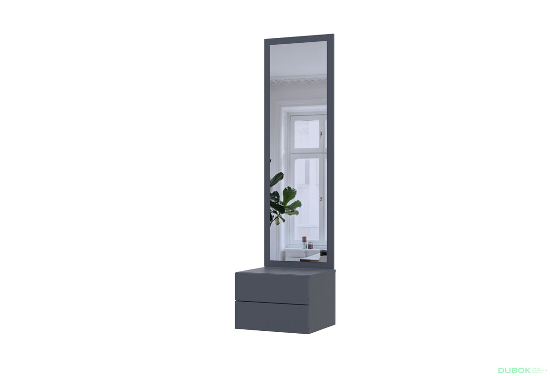 Skrinka so zrkadlom grafit drevotrieska / zrkadlo 45x40x168,6 Sola