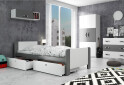 Fotografia 4 - Posteľ Arek grafit/biely + zásuvka 80x200 cm s roštom, matracom