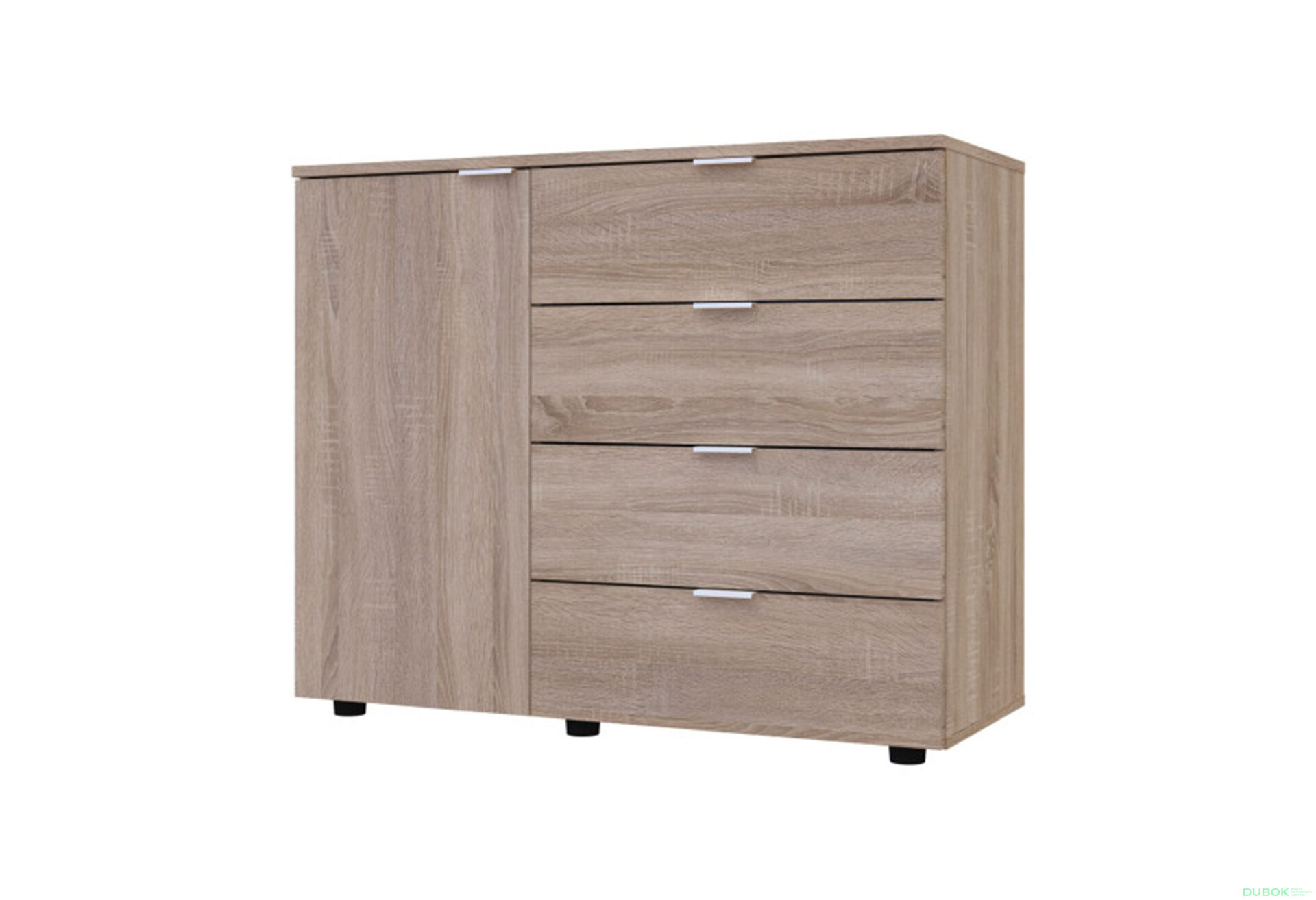 Komoda s dvierkami a 4 zásuvkami GC1 100 cm Gelar Dub sonoma - Fotografia 1 Fotografia 1 - Komoda s dvierkami a 4 zásuvkami GC1 100 cm Gelar Dub sonoma