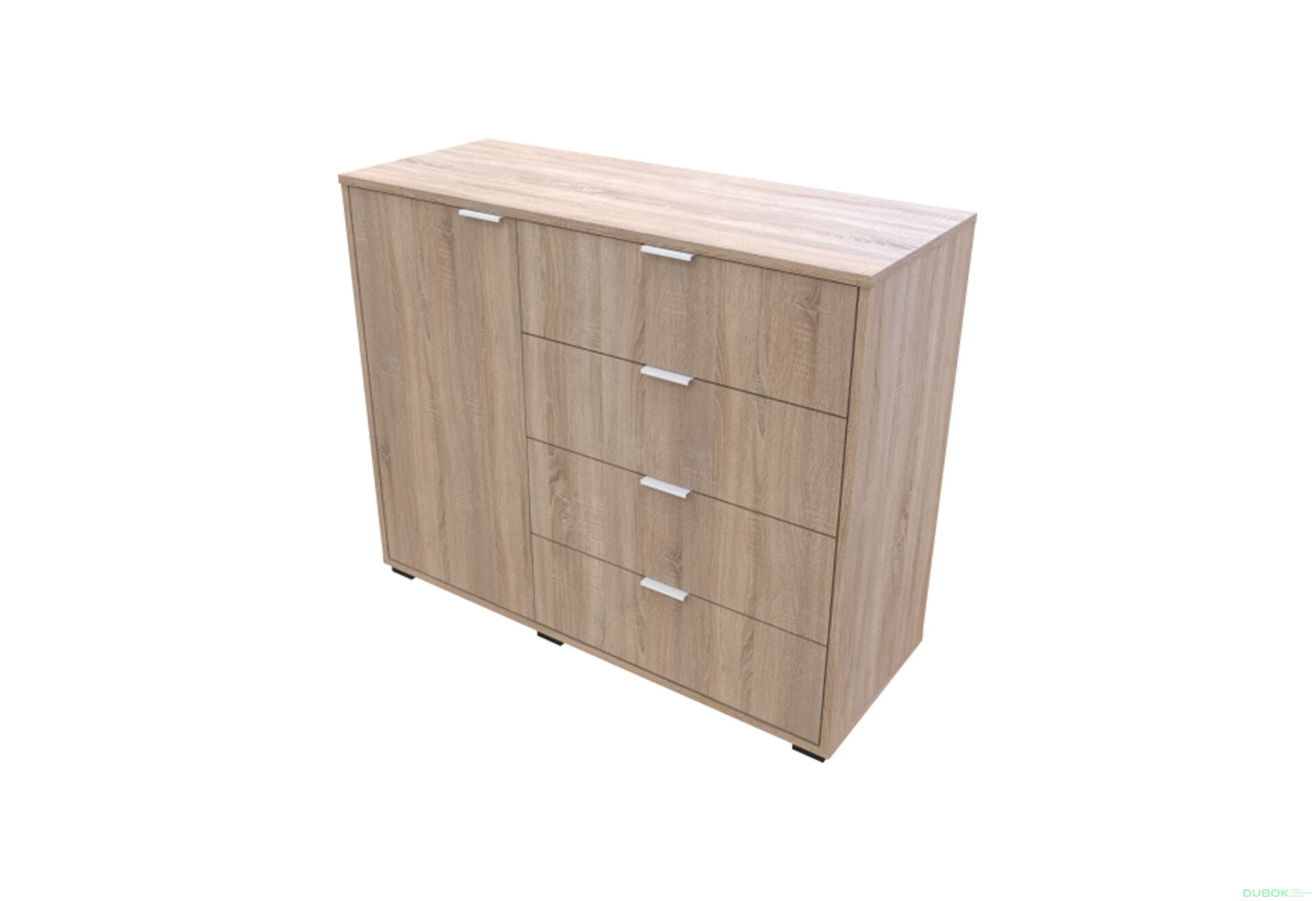 Komoda s dvierkami a 4 zásuvkami GC1 100 cm Gelar Dub sonoma - Fotografia 3 Fotografia 3 - Komoda s dvierkami a 4 zásuvkami GC1 100 cm Gelar Dub sonoma