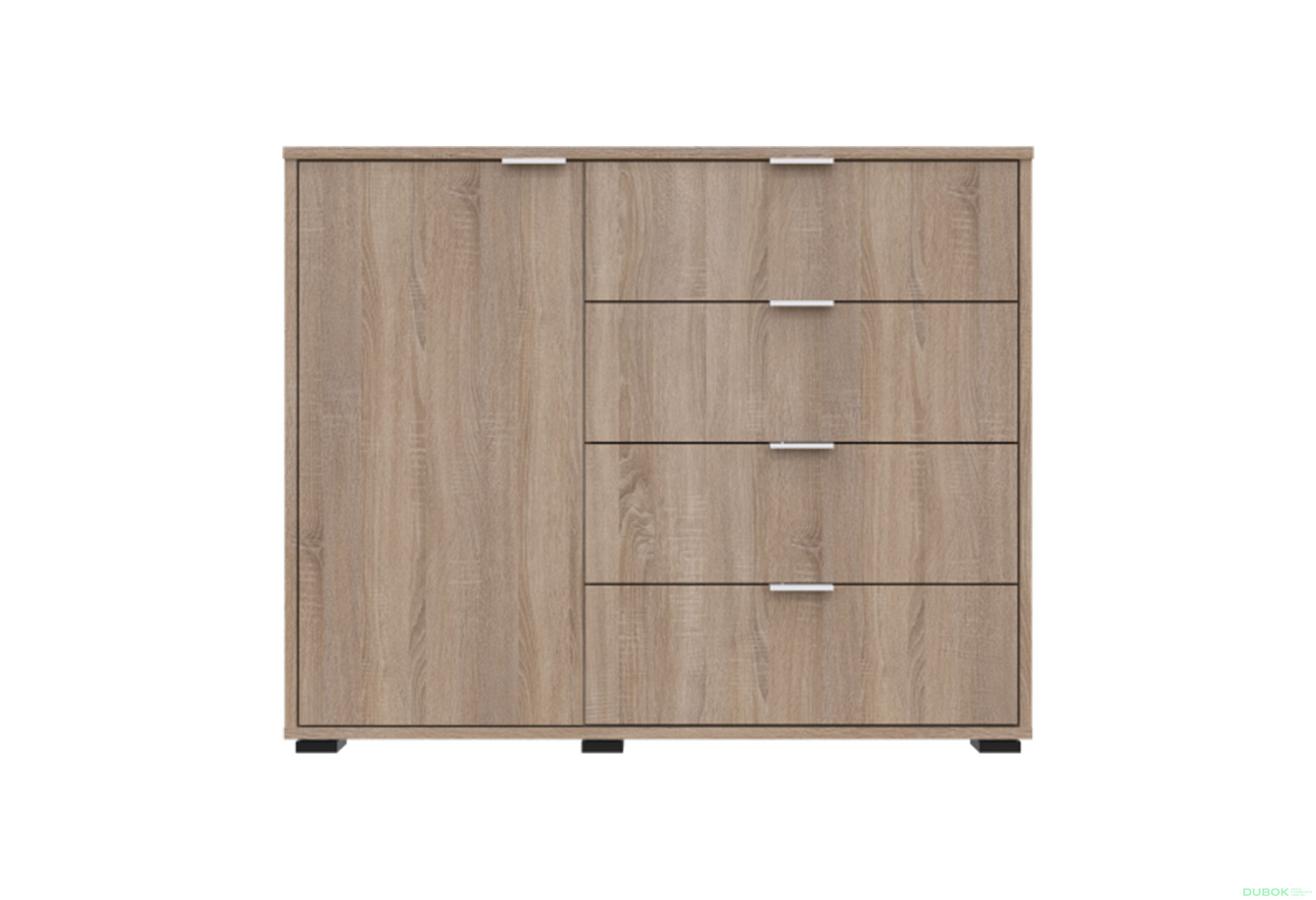 Komoda s dvierkami a 4 zásuvkami GC1 100 cm Gelar Dub sonoma - Fotografia 2 Fotografia 2 - Komoda s dvierkami a 4 zásuvkami GC1 100 cm Gelar Dub sonoma