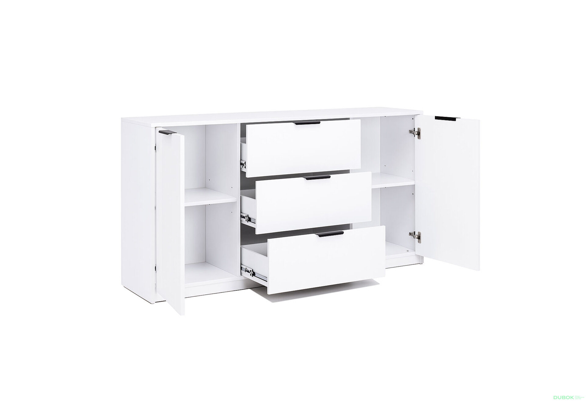 Fotografia 4 - Komoda Roma Color 2 dvere 3 šírky 1,6 m lesklá biela