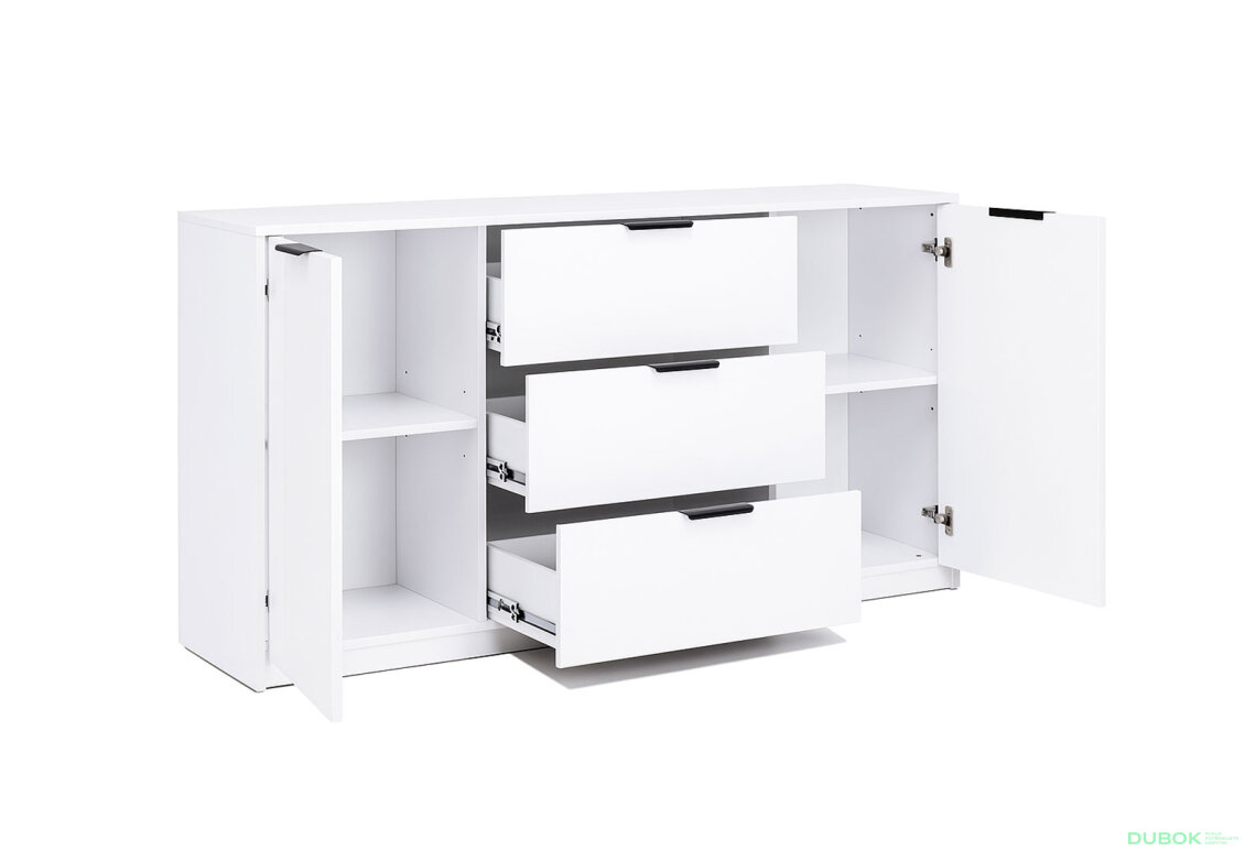 Fotografia 4 - Komoda Roma Color 2 dvere 3 šírky 1,6 m lesklá biela