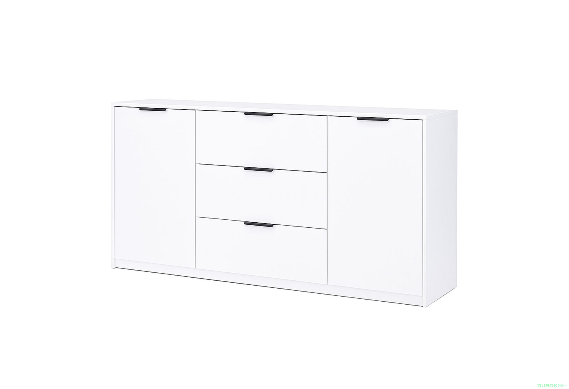 Fotografia 1 - Komoda Roma Color 2 dvere 3 šírky 1,6 m lesklá biela