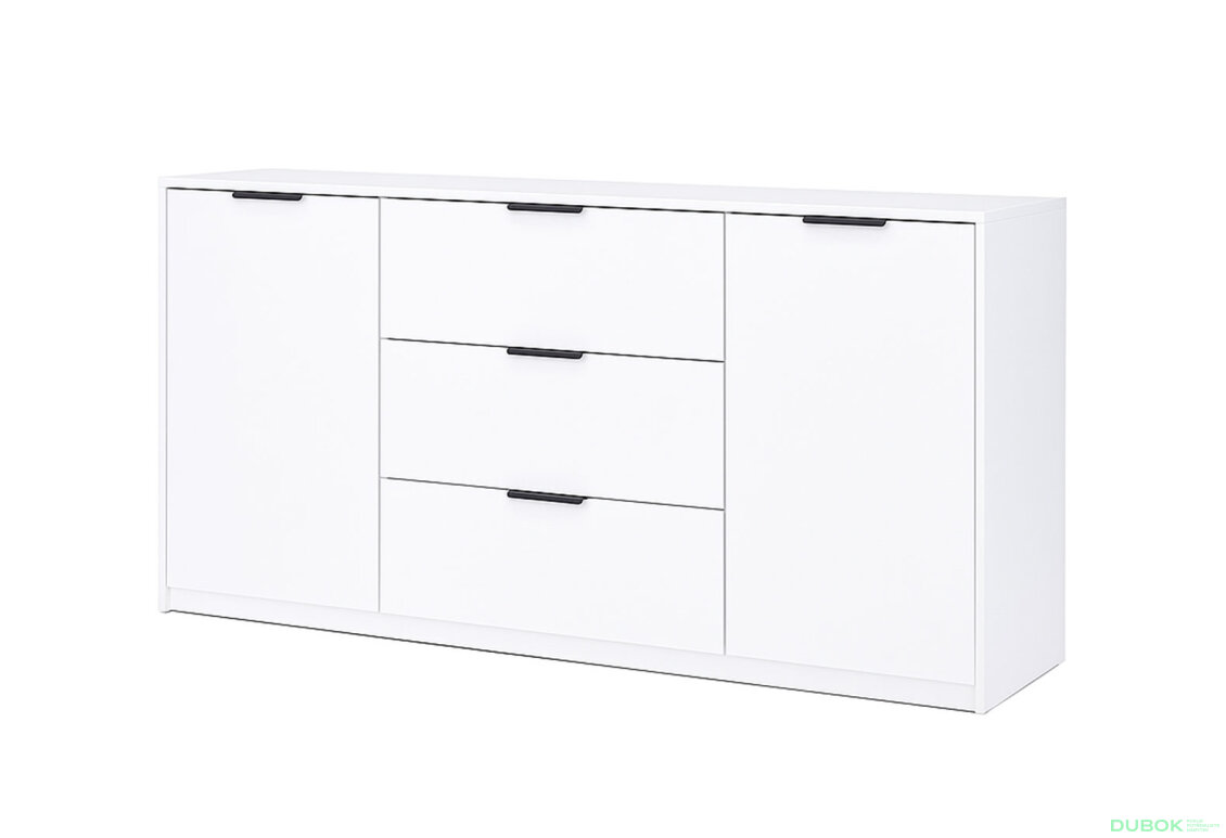 Komoda Roma Color 2 dvere 3 šírky 1,6 m lesklá biela