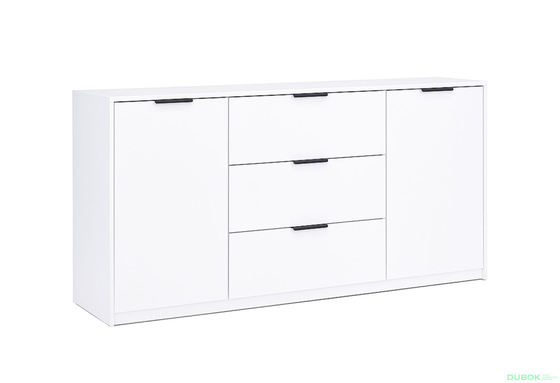 Fotografia 3 - Komoda Roma Color 2 dvere 3 šírky 1,6 m lesklá biela