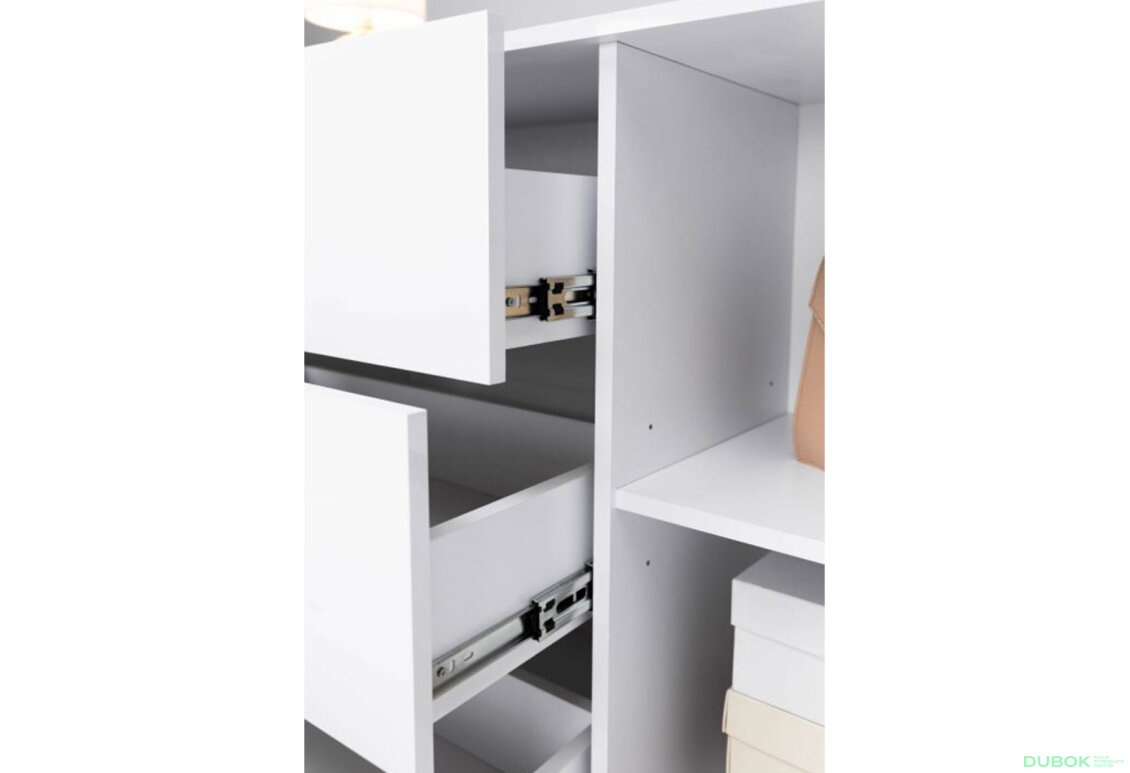 Fotografia 6 - Komoda Roma Color 2 dvere 3 šírky 1,6 m lesklá biela