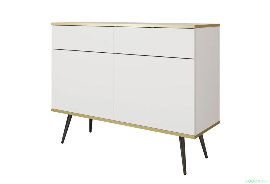 Komoda KSZ107 biela, nohy čierne Oro