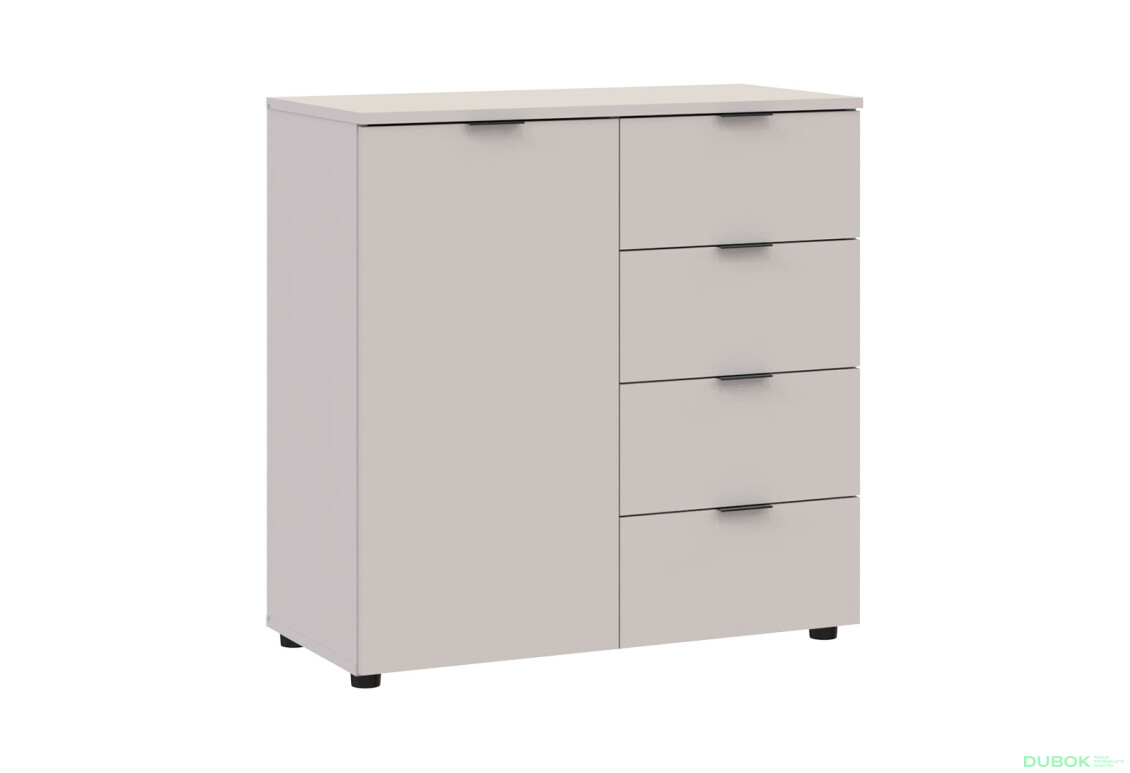 Komoda s dvierkami a 4 zásuvkami Ron 1 80 cm kašmír - Fotografia 3 Fotografia 3 - Komoda s dvierkami a 4 zásuvkami Ron 1 80 cm kašmír