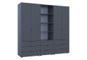 Fotografia 4 - Skriňa štvordverová s regálom s zásuvkami Gelar 215 cm grafit