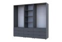 Fotografia 6 - Skriňa štvordverová s regálom s zásuvkami Gelar 215 cm grafit