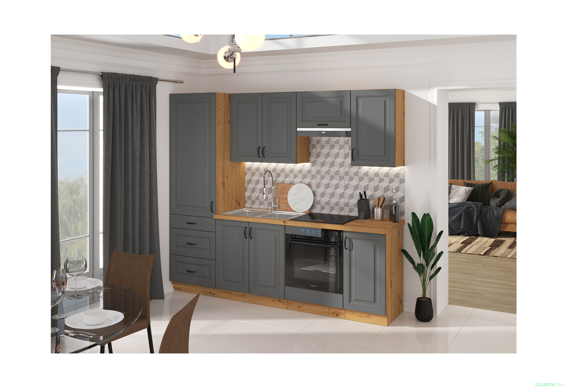 Fotografia 2 - Modulárna kuchyňa Stilo dub artisan / dust grey