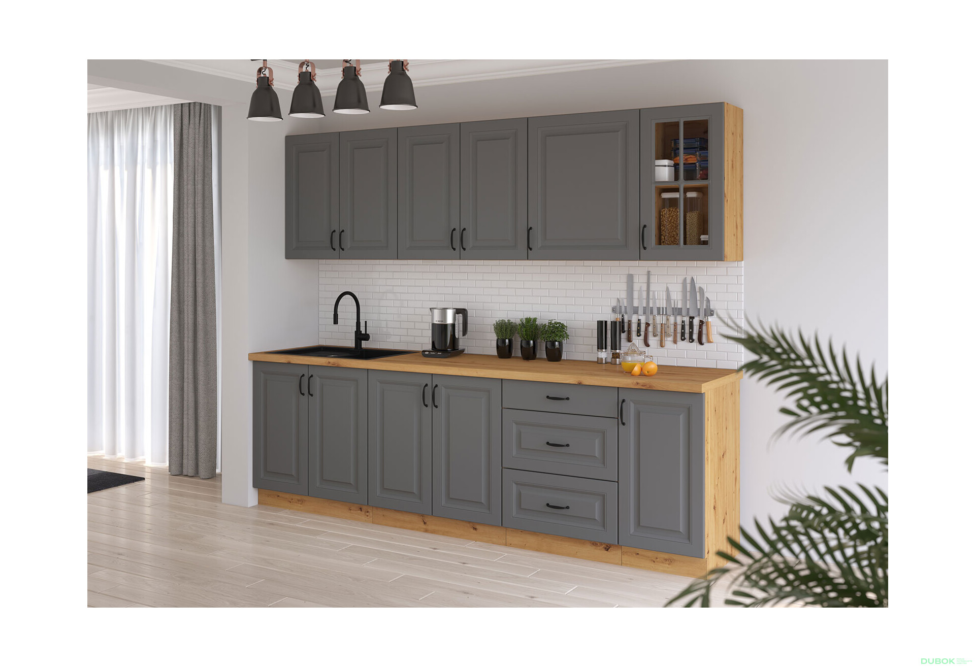 Fotografia 6 - Modulárna kuchyňa Stilo dub artisan / dust grey