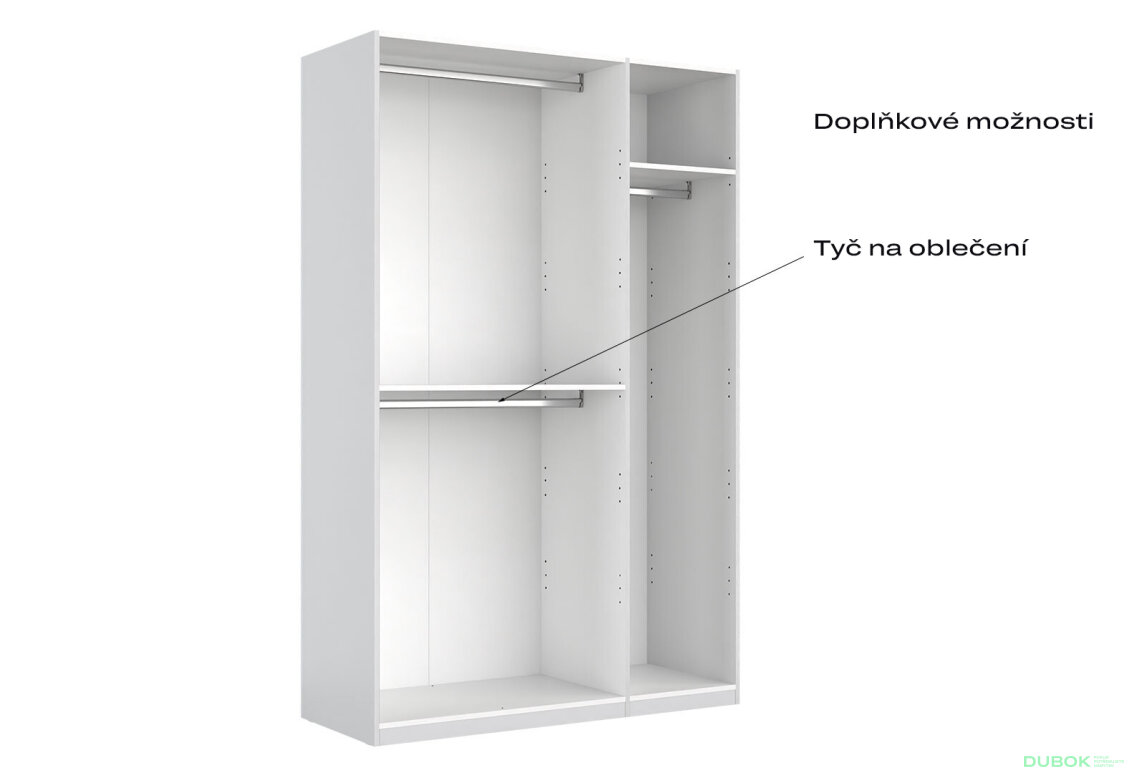 Fotografia 10 - Skriňa 3dv bez zrkadiel, séria N biela Family