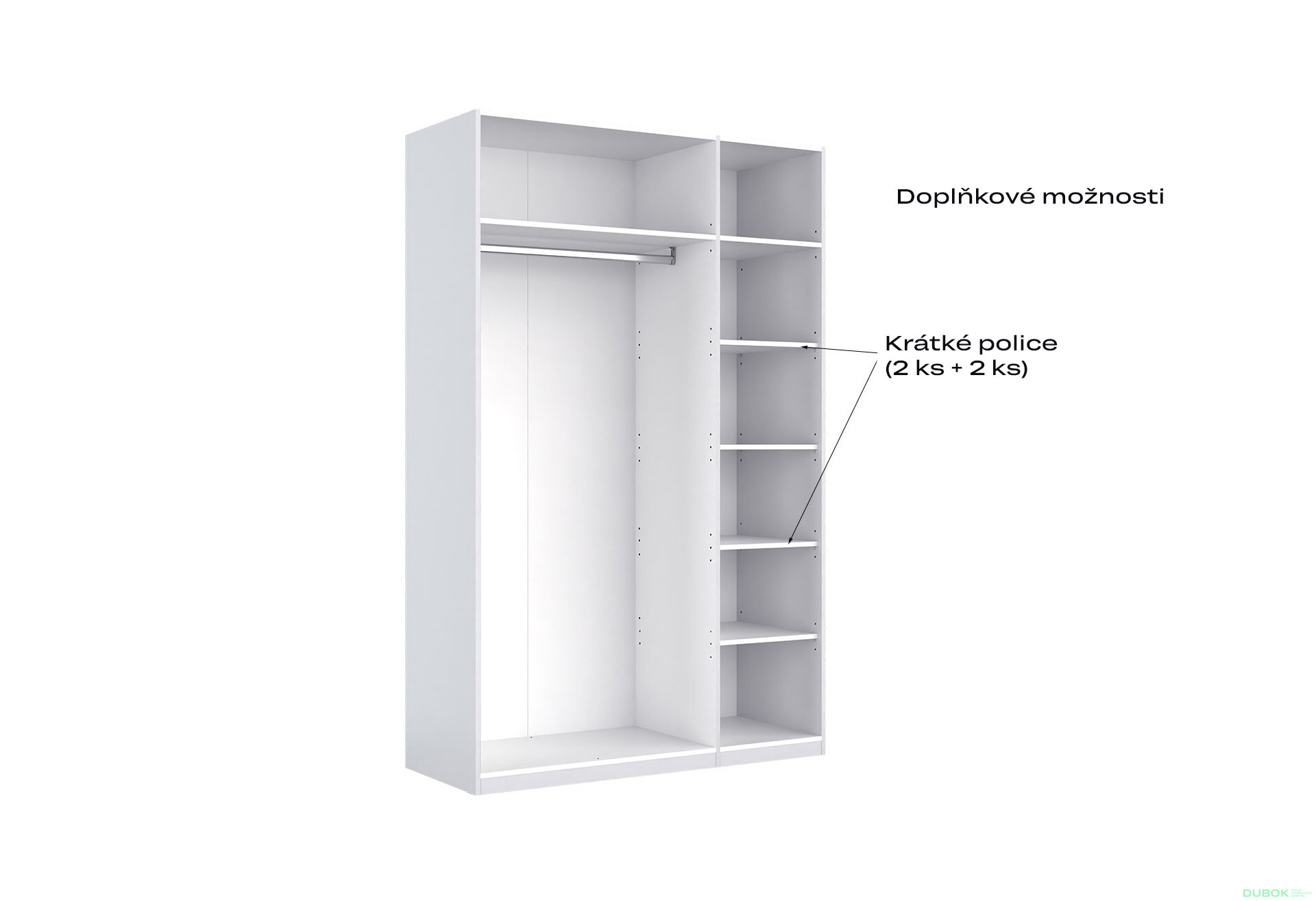 Fotografia 11 - Skriňa 3dv bez zrkadiel, séria N biela Family