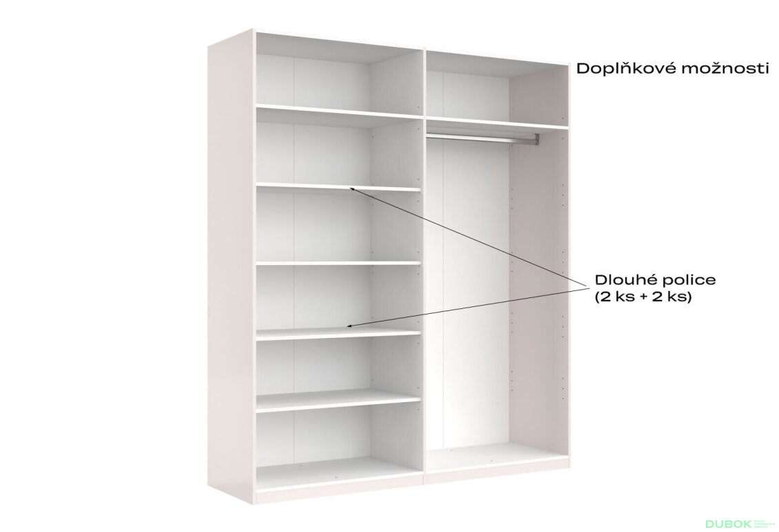 Fotografia 9 - Skriňa 4dv bez zrkadiel, séria N biela Family