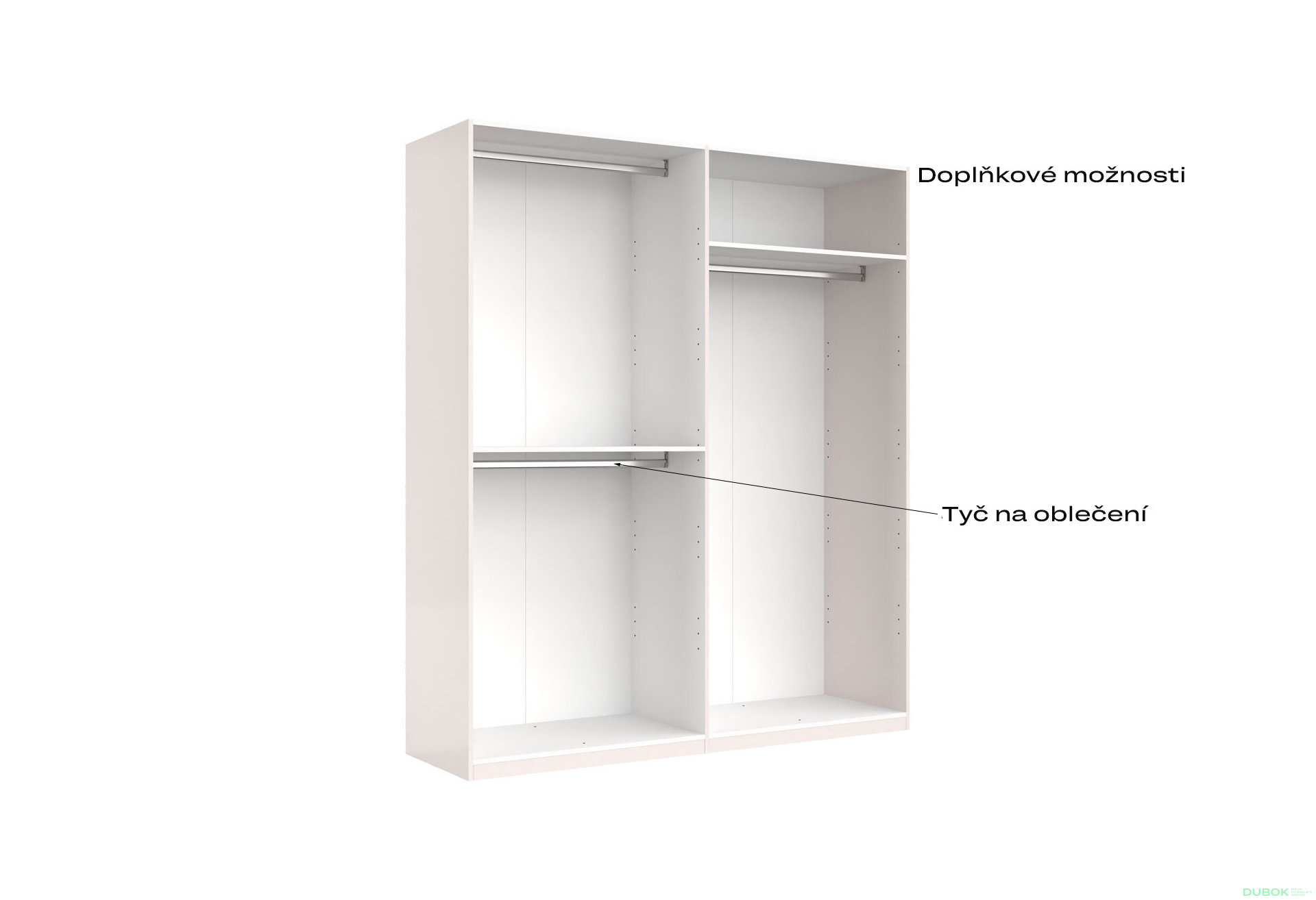 Fotografia 12 - Skriňa 4dv bez zrkadiel, séria N biela Family