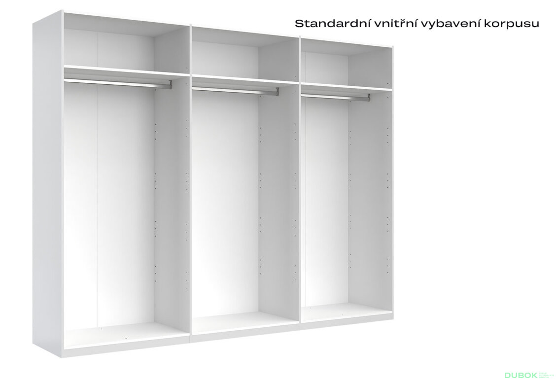 Fotografia 7 - Skriňa 6dv bez zrkadiel, séria N biela Family