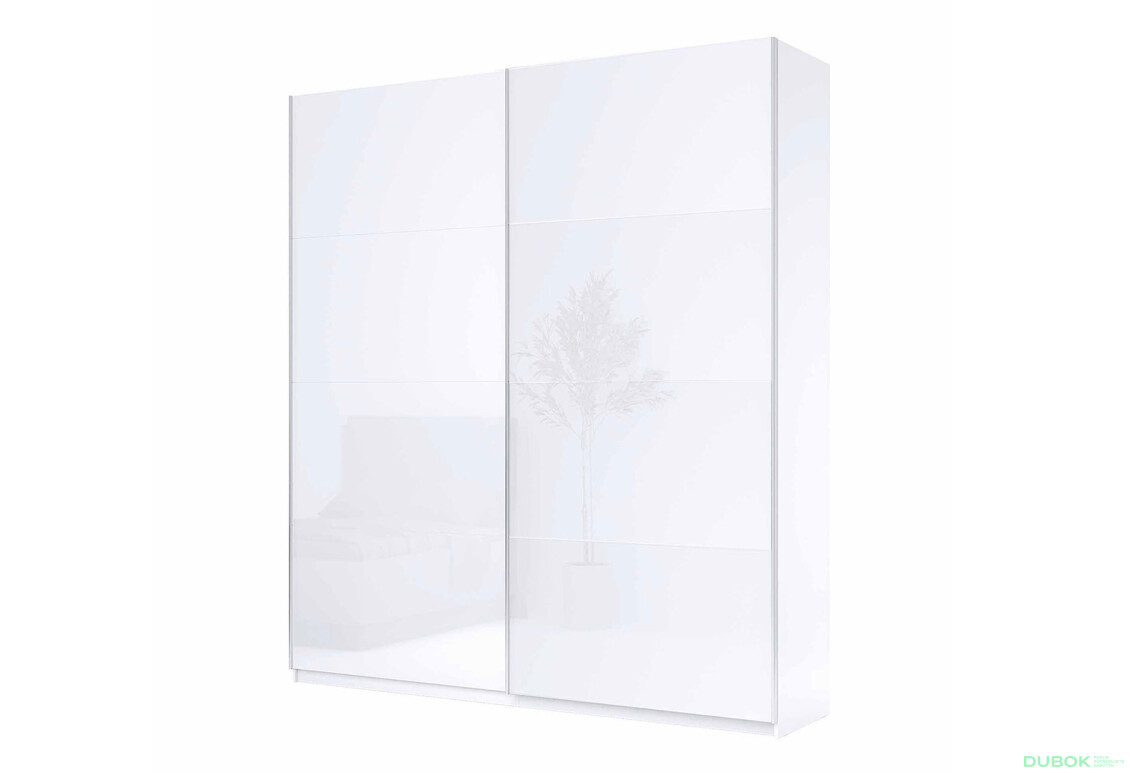 Skriňa s posuvnými dverami 1,5x2,4 m (Dvere Lesklá Biela), séria N Family - Fotografia 1 Fotografia 1 - Skriňa s posuvnými dverami 1,5x2,4 m (Dvere Lesklá Biela), séria N Family