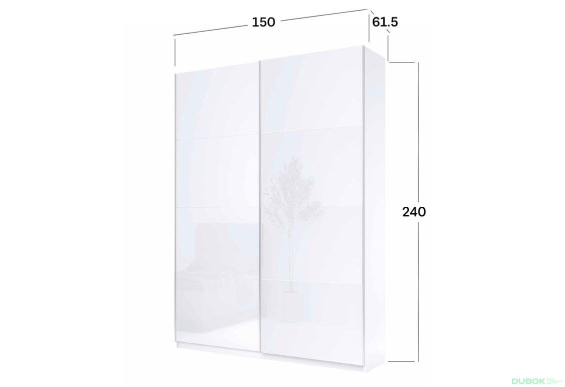 Skriňa s posuvnými dverami 1,5x2,4 m (Dvere Lesklá Biela), séria N Family - Fotografia 19 Fotografia 19 - Skriňa s posuvnými dverami 1,5x2,4 m (Dvere Lesklá Biela), séria N Family