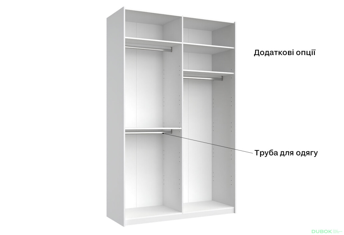 Skriňa s posuvnými dverami 1,5x2,4 m (Dvere Lesklá Biela), séria N Family - Fotografia 13 Fotografia 13 - Skriňa s posuvnými dverami 1,5x2,4 m (Dvere Lesklá Biela), séria N Family