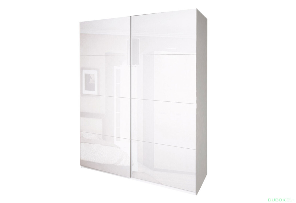 Skriňa s posuvnými dverami 2,0x2,1m (Dvere Lesklé Biele), séria N Family - Fotografia 1 Fotografia 1 - Skriňa s posuvnými dverami 2,0x2,1m (Dvere Lesklé Biele), séria N Family