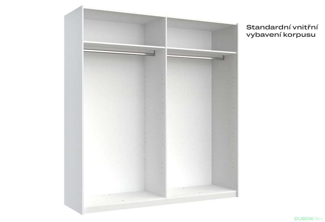 Fotografia 7 - Skriňa s posuvnými dverami 2,0x2,1m (Dvere Lesklé Biele), séria N Family