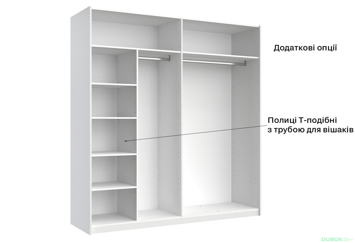 Skriňa s posuvnými dverami 2.0x2.1m (Dvere Lesklá Biela/Zrkadlo), séria N Family - Fotografia 5 Fotografia 5 - Skriňa s posuvnými dverami 2.0x2.1m (Dvere Lesklá Biela/Zrkadlo), séria N Family