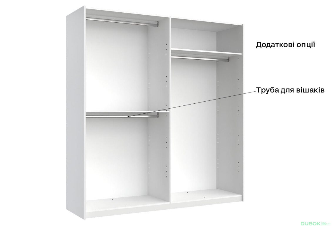 Skriňa s posuvnými dverami 2.0x2.1m (Dvere Lesklá Biela/Zrkadlo), séria N Family - Fotografia 4 Fotografia 4 - Skriňa s posuvnými dverami 2.0x2.1m (Dvere Lesklá Biela/Zrkadlo), séria N Family