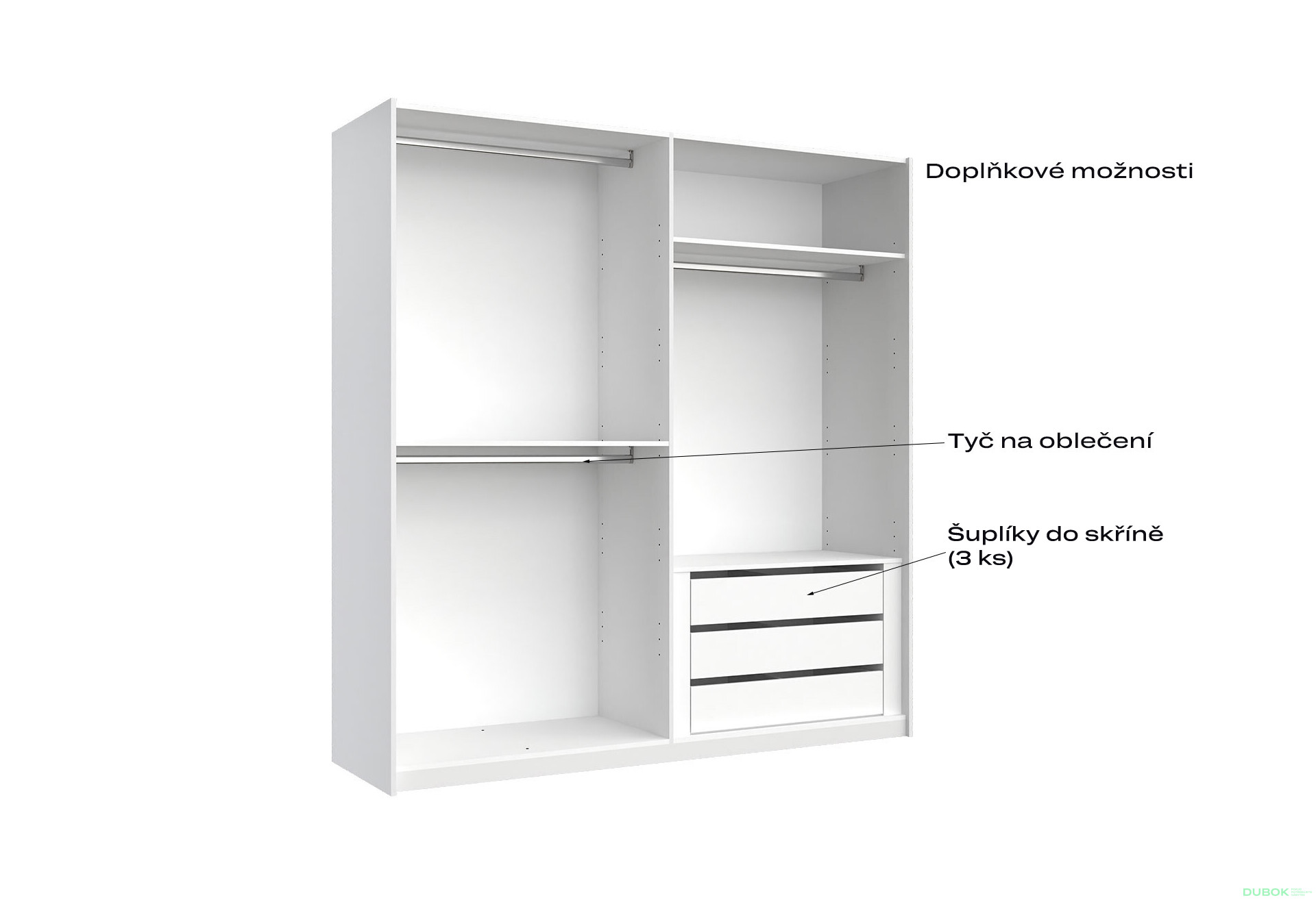 Skriňa s posuvnými dverami 2.0x2.1m (Dvere Lesklá Biela/Zrkadlo), séria N Family - Fotografia 7 Fotografia 7 - Skriňa s posuvnými dverami 2.0x2.1m (Dvere Lesklá Biela/Zrkadlo), séria N Family