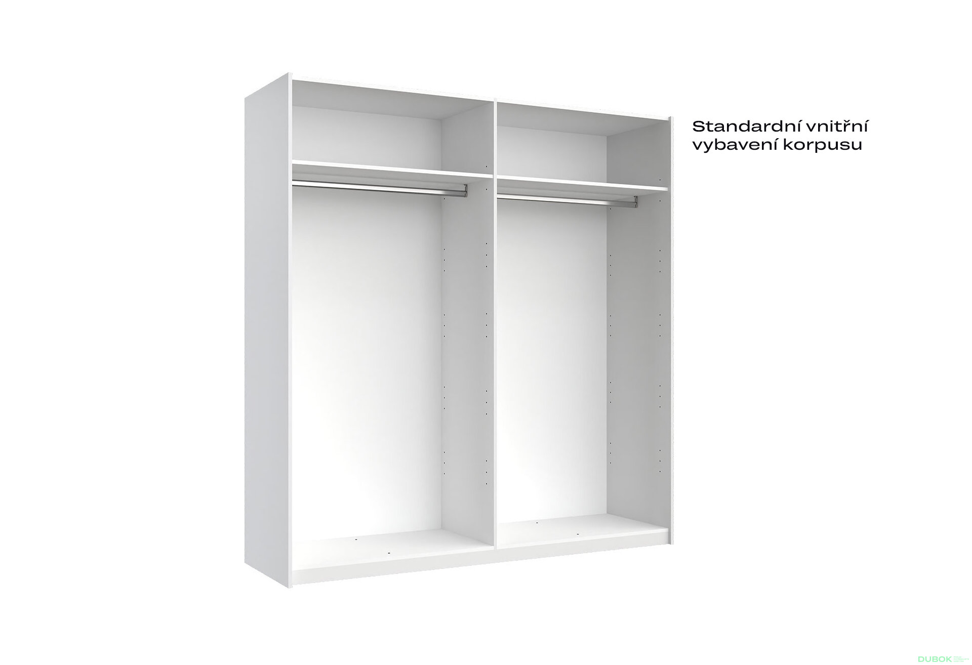 Fotografia 5 - Skriňa s posuvnými dverami 2.0x2.1m (Dvere Lesklá Biela/Zrkadlo), séria N Family