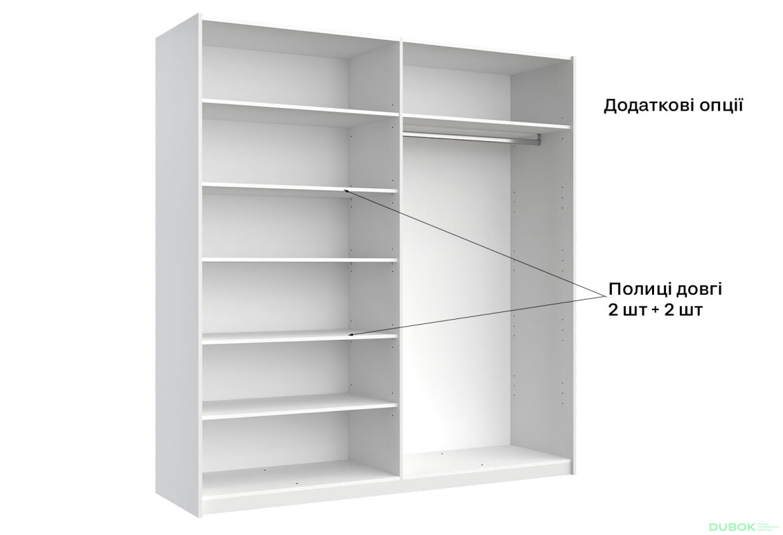 Skriňa s posuvnými dverami 2.0x2.1m (Dvere Lesklá Biela/Zrkadlo), séria N Family - Fotografia 16 Fotografia 16 - Skriňa s posuvnými dverami 2.0x2.1m (Dvere Lesklá Biela/Zrkadlo), séria N Family