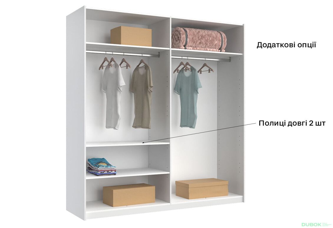 Skriňa s posuvnými dverami 2.0x2.1m (Dvere Lesklá Biela/Zrkadlo), séria N Family - Fotografia 12 Fotografia 12 - Skriňa s posuvnými dverami 2.0x2.1m (Dvere Lesklá Biela/Zrkadlo), séria N Family