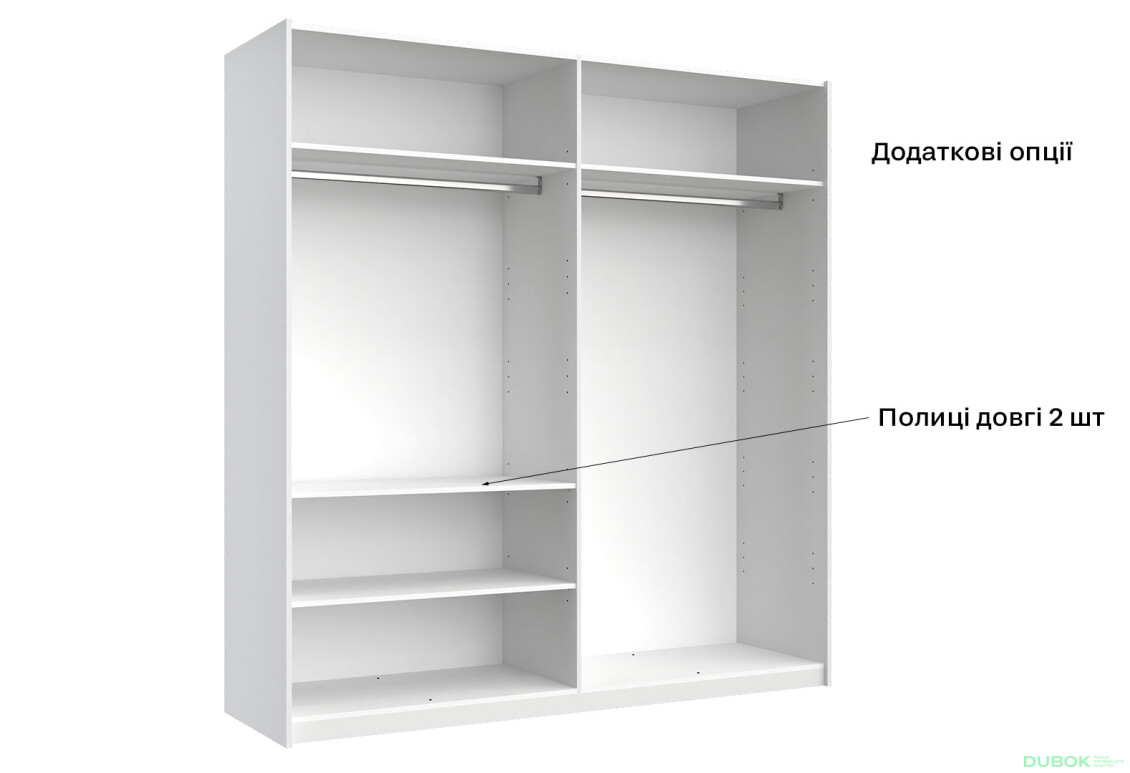 Skriňa s posuvnými dverami 2.0x2.1m (Dvere Lesklá Biela/Zrkadlo), séria N Family - Fotografia 13 Fotografia 13 - Skriňa s posuvnými dverami 2.0x2.1m (Dvere Lesklá Biela/Zrkadlo), séria N Family